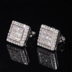 VVS1 D Color Moissanite 925 Sterling Silver Square Stud Earrings