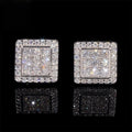 VVS1 D Color Moissanite 925 Sterling Silver Square Stud Earrings