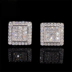 VVS1 D Color Moissanite 925 Sterling Silver Square Stud Earrings