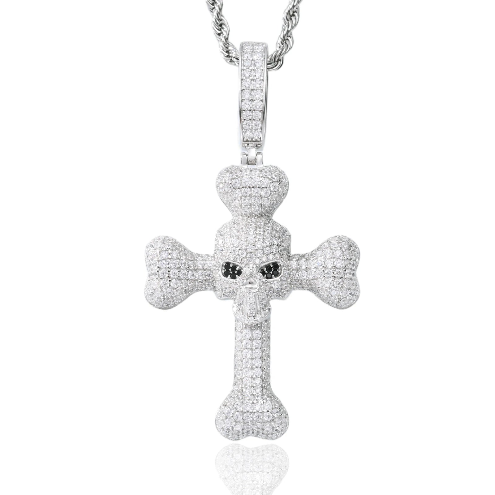 D VVS1 Moissanite 925 Sterling Silver Cross Pendant Iced Out Necklace