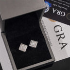 VVS1 D Color Moissanite 925 Sterling Silver Square Stud Earrings